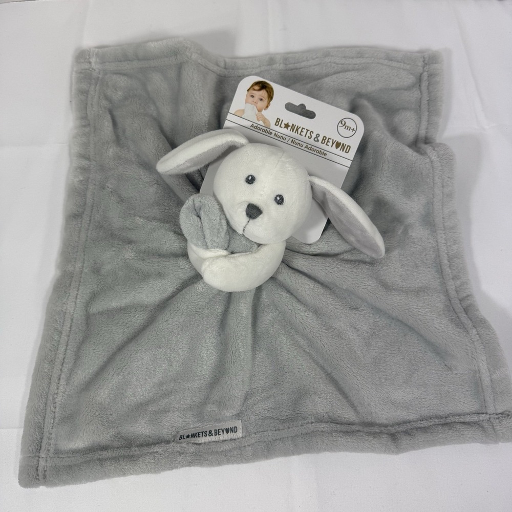 Lovey Bunny Plush Blankets & Beyond Gray Rabbit Gray Baby Security Blanket Soft - Picture 4 of 15